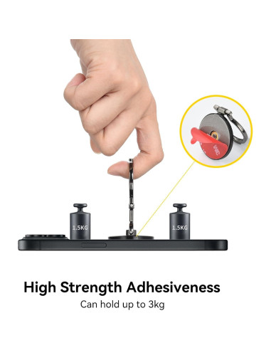 Soporte para Anillo de Teléfono Aceyoon Negro 360 Ajustable