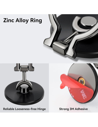 Soporte para Anillo de Teléfono Aceyoon Negro 360 Ajustable