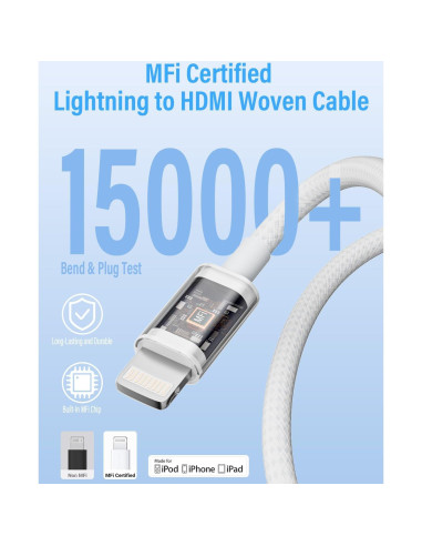 Adaptador HDMI a Lightning MFi 2m - 2K@60Hz para iPhone