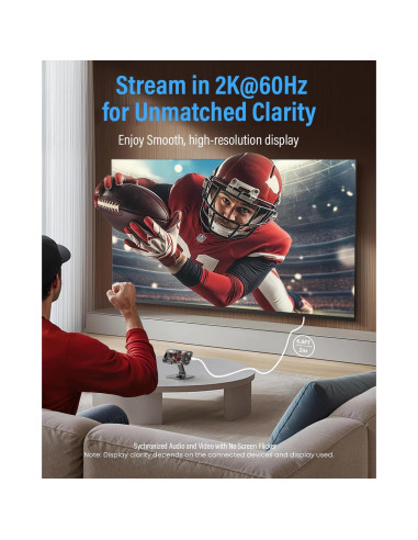 Adaptador HDMI a Lightning MFi 2m - 2K@60Hz para iPhone