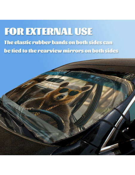 Parasol Solar ZJCYBF Oso Marrón Conduciendo 149.86x80.01 cm