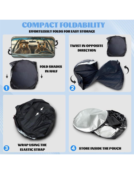 Parasol Solar ZJCYBF Oso Marrón Conduciendo 149.86x80.01 cm