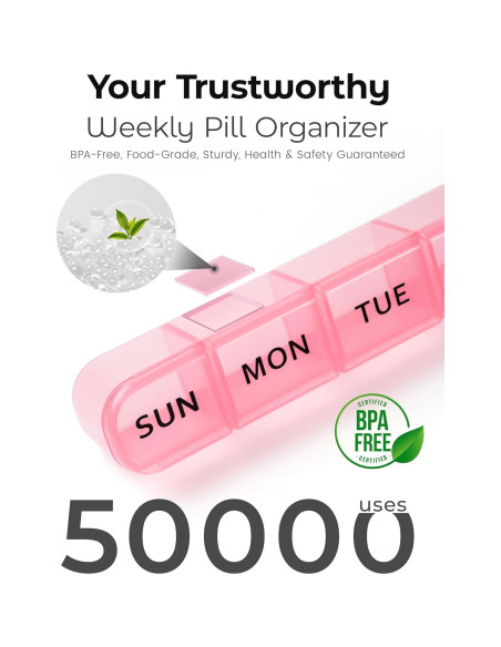 Organizador Semanal de Pastillas Daviky 2 Pack AM PM - Azul y Rosa