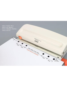 Perforadora Ajustable Bira Craft 6 Agujeros Blanco 8 Hojas 2