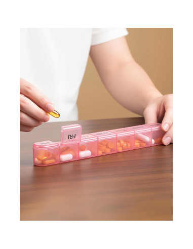 Organizador Semanal de Pastillas Daviky 2 Pack AM PM - Azul y Rosa