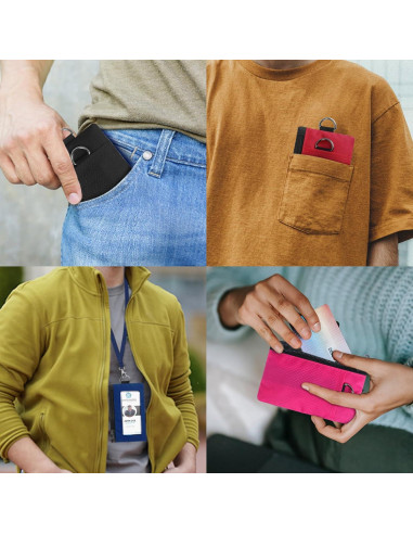 Billetera RFID TATAANTY Negra Minimalista Resistente al Agua