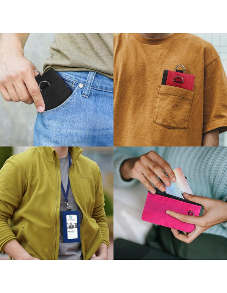 Billetera RFID TATAANTY Negra Minimalista Resistente al Agua