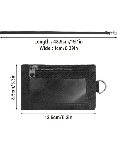 Billetera RFID TATAANTY Negra Minimalista Resistente al Agua