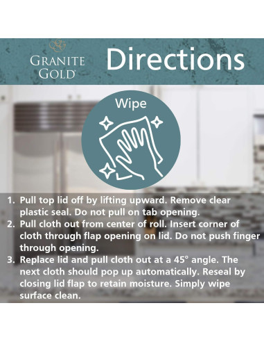 Toallitas Multi-Superficies Granite Gold - 40 Unidades