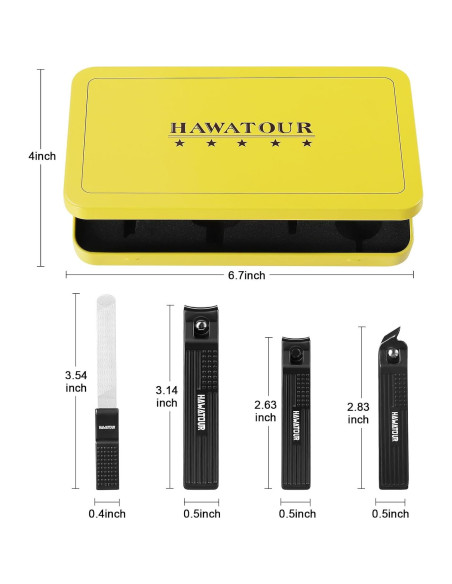 Kit de Manicura y Pedicura HAWATOUR 4 en 1 Acero Inoxidable