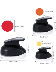 Perforadora Circular para Manualidades Katfort 3 Pack 3.8cm 2.5cm 1.5cm 2