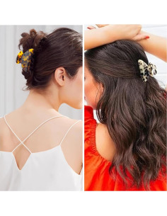 Pinzas para el Cabello EYEGLA 2 Pcs Tortuga Medianas 6.5 cm 2