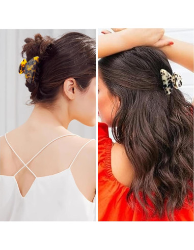 Pinzas para el Cabello EYEGLA 2 Pcs Tortuga Medianas 6.5 cm