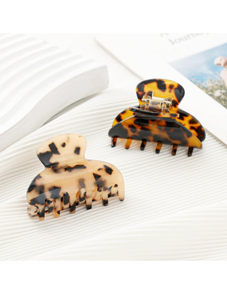 Pinzas para el Cabello EYEGLA 2 Pcs Tortuga Medianas 6.5 cm