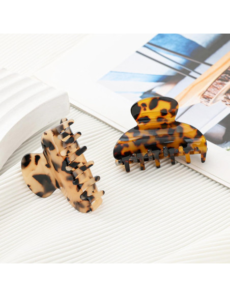 Pinzas para el Cabello EYEGLA 2 Pcs Tortuga Medianas 6.5 cm