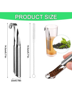 Tubo Infusor de Té Acero Inoxidable Lasuroa 14.5x2cm 2