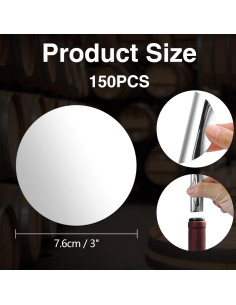 150 Discos de Vino Reutilizables HBEJGHHO 7.6 cm Aluminio 2