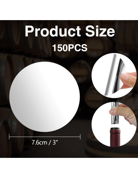 150 Discos de Vino Reutilizables HBEJGHHO 7.6 cm Aluminio