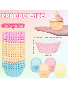 400 Forros de Cupcake Coloridos FYSUIMU 5.08 cm Desechables 2