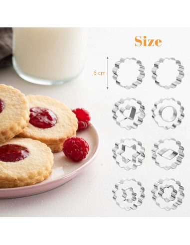 Cortadores de Galletas Linzer GWHOLE 8 Piezas Acero Inoxidable
