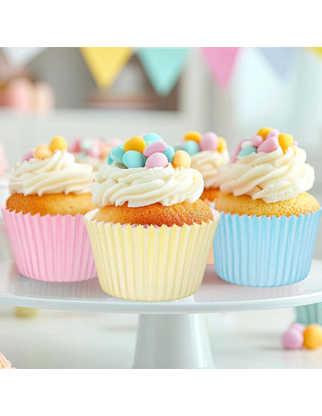 400 Forros de Cupcake Coloridos FYSUIMU 5.08 cm Desechables