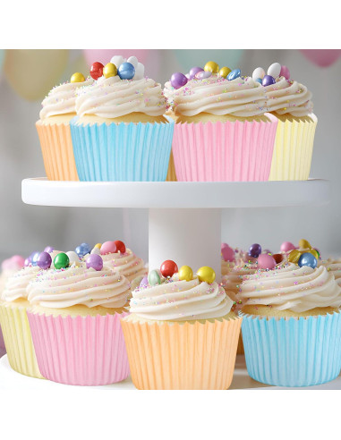 400 Forros de Cupcake Coloridos FYSUIMU 5.08 cm Desechables
