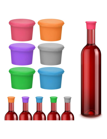 Juego de 6 Tapones de Vino Silicona EYBDYB Reutilizables