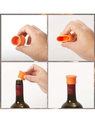 Juego de 6 Tapones de Vino Silicona EYBDYB Reutilizables