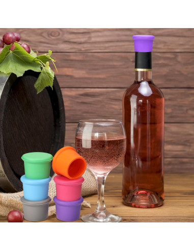 Juego de 6 Tapones de Vino Silicona EYBDYB Reutilizables