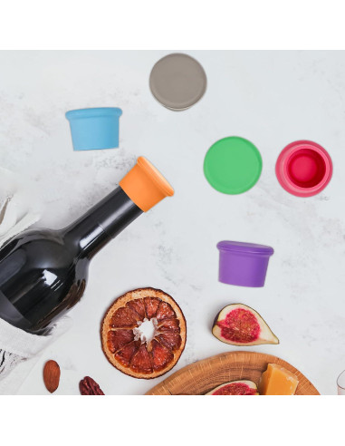 Juego de 6 Tapones de Vino Silicona EYBDYB Reutilizables