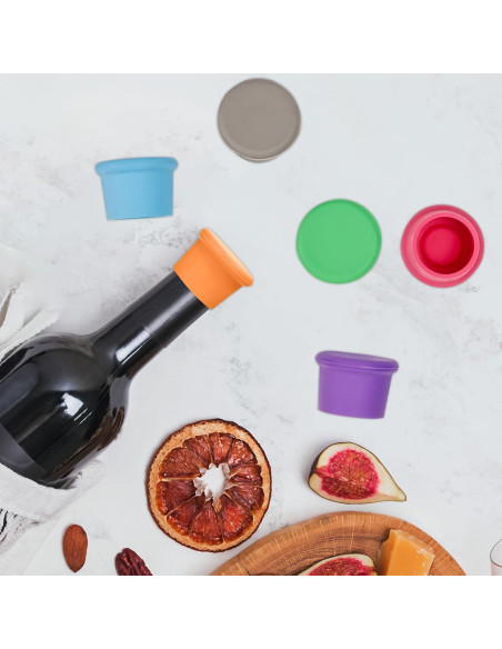 Juego de 6 Tapones de Vino Silicona EYBDYB Reutilizables