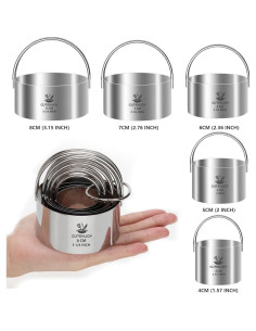 Set de Cortadores de Galletas Redondos CUTENJOY 5 Piezas 2