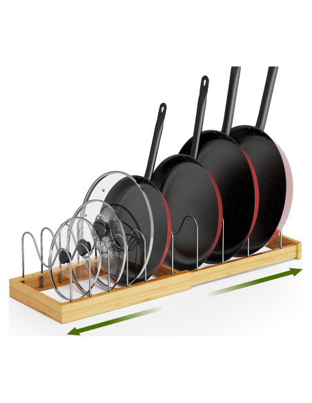 Soporte de Tapa de Olla de Bambú Tomorotec Ajustable 36cm