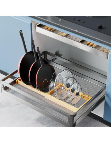 Soporte de Tapa de Olla de Bambú Tomorotec Ajustable 36cm