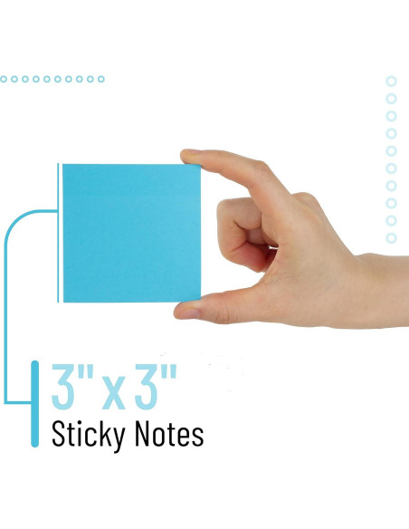 Notas Adhesivas Mr. Pen 7.62 cm x 7.62 cm 8 Bloc Colores Brillantes