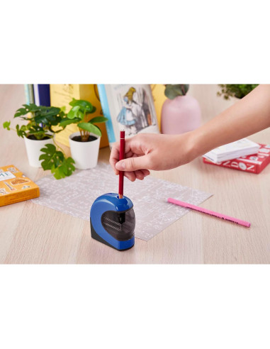 Sacapuntas a Batería It's Academic Azul con Parada Automática