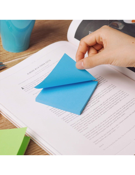 Notas Adhesivas Mr. Pen 7.62 cm x 7.62 cm 8 Bloc Colores Brillantes