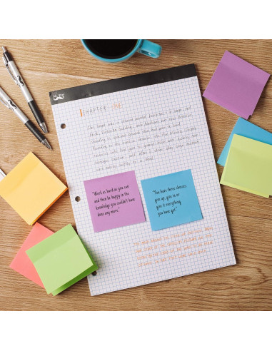 Notas Adhesivas Mr. Pen 7.62 cm x 7.62 cm 8 Bloc Colores Brillantes