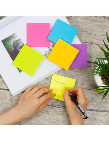 Notas Adhesivas Mr. Pen 7.62 cm x 7.62 cm 8 Bloc Colores Brillantes