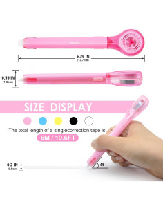 Paquete de 10 bolígrafos de cinta correctora DAMPEN 0.5 x 600 mm 2