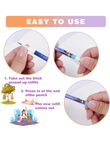 Lápices Multicolor Kolewo4ever 48 Piezas Versículos Bíblicos