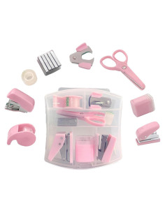 Kit de Suministros de Oficina Eubeneortho 8 Piezas Rosa