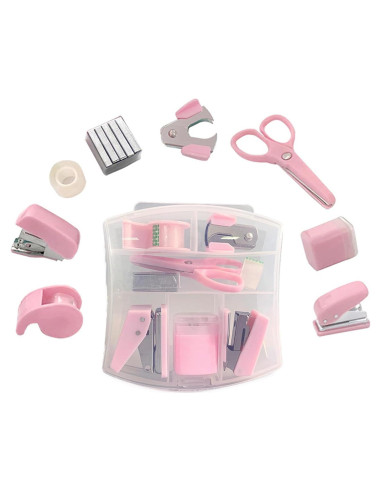 Kit de Suministros de Oficina Eubeneortho 8 Piezas Rosa