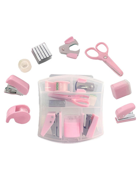 Kit de Suministros de Oficina Eubeneortho 8 Piezas Rosa