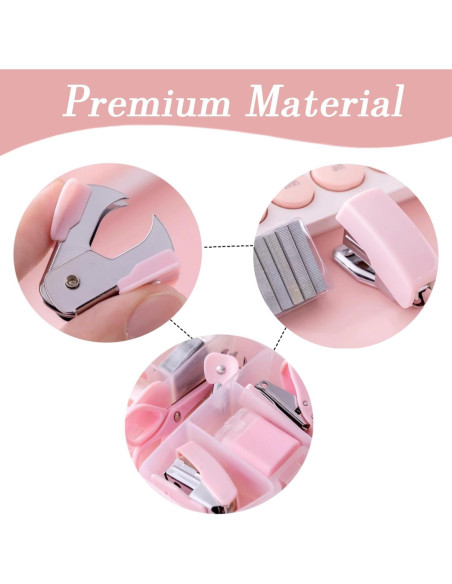 Kit de Suministros de Oficina Eubeneortho 8 Piezas Rosa