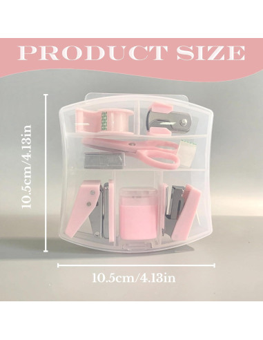 Kit de Suministros de Oficina Eubeneortho 8 Piezas Rosa
