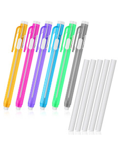 Juego de 12 Borradores Retráctiles Molain - 6 Colores