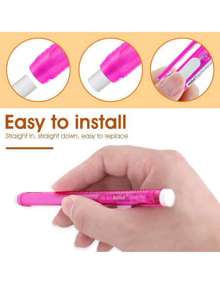 Juego de 12 Borradores Retráctiles Molain - 6 Colores