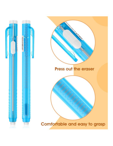 Juego de 12 Borradores Retráctiles Molain - 6 Colores