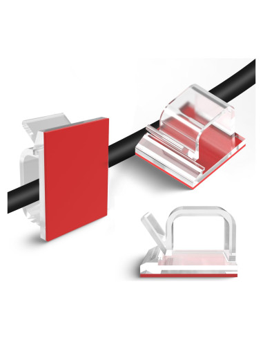 Clips de Cable Adhesivos Fuertes Tangting - Paquete de 60
